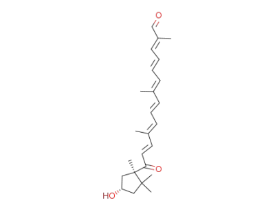 (2E,4E,6E,8E,10E,12E)-14[(1R,4S)-4-hydroxy-1,2,2-trimethylcyclopentyl]-2,7,11-trimethyl-14-oxotetradeca-2,4,6,8,10,12-hexaenal